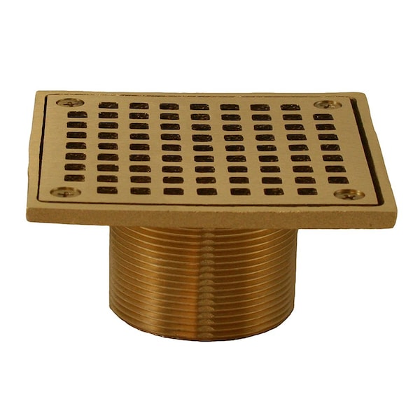 Jones Stephens Polished Brass 2in. Brass Spud with 4in. Square Strainer D6094PB - main